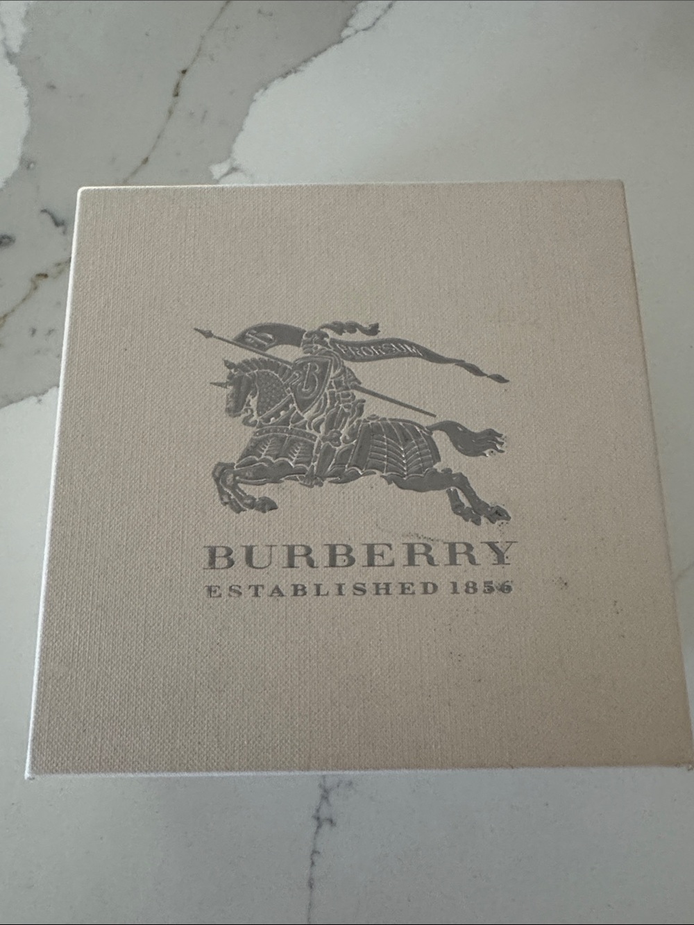 Burberry Beige Box with Silver Equestrian Logo